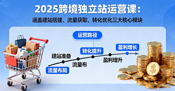 2025跨境独立站运营课：涵盖建站搭建、流量获取、转化优化三大核心模块-心思维创富网_网上创业教程_网络创业项目