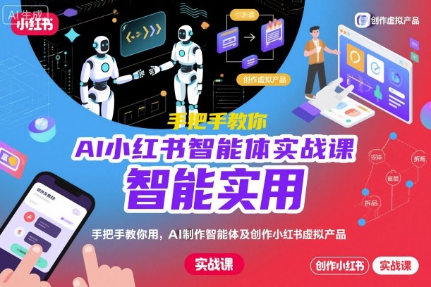 AI小红书智能体实战课，手把手教你用AI制作智能体及创作小红书虚拟产品，提效+内容商业化-心思维创富网_网上创业教程_网络创业项目