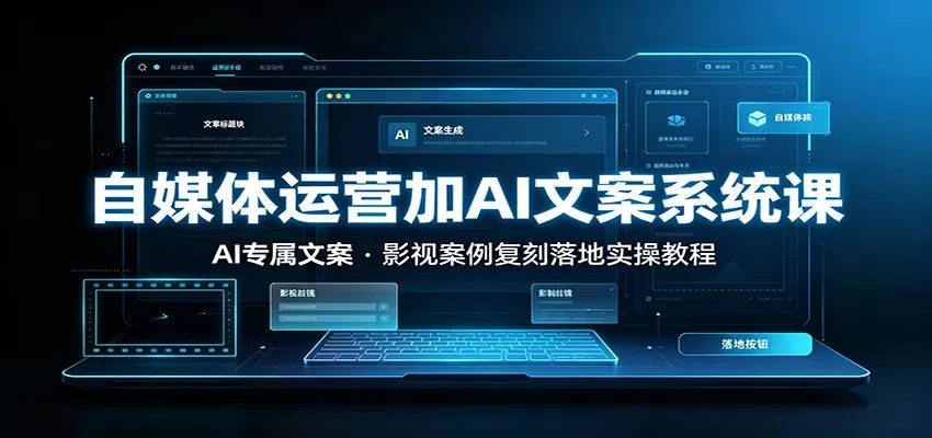 自媒体运营加AI文案系统课：：AI专属文案，影视案例复刻落地实操教程-心思维创富网_网上创业教程_网络创业项目