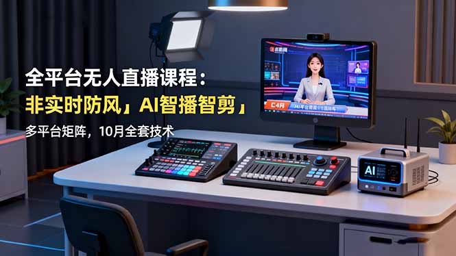 全平台无人直播课程：非实时防风＋AI智播智剪＋多平台矩阵，10月全套技术-心思维创富网_网上创业教程_网络创业项目