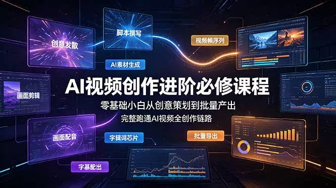 AI视频创作进阶必修课程：零基础小白从创意策划到批量产出，完整跑通AI视频全创作链路-心思维创富网_网上创业教程_网络创业项目