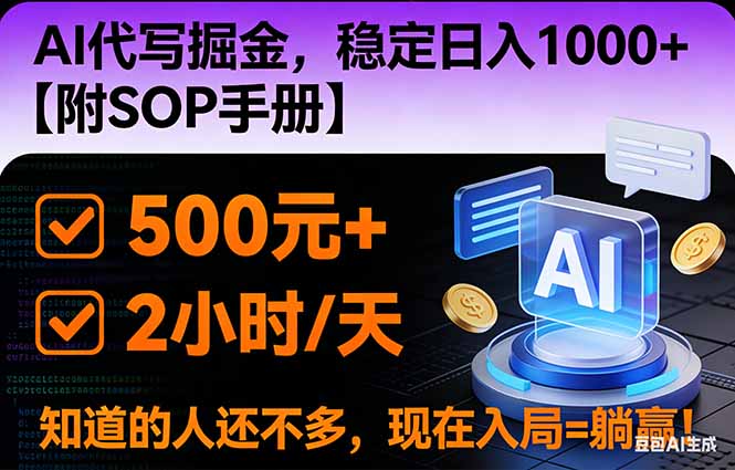 2026风口项目,AI代写掘金，稳定日入1000+，掌握核心技能【附SOP手册】-心思维创富网_网上创业教程_网络创业项目