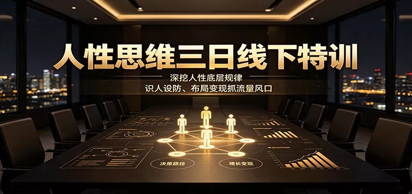 人性思维三日线下特训：深挖人性底层规律，识人设防、布局变现抓流量风口-心思维创富网_网上创业教程_网络创业项目