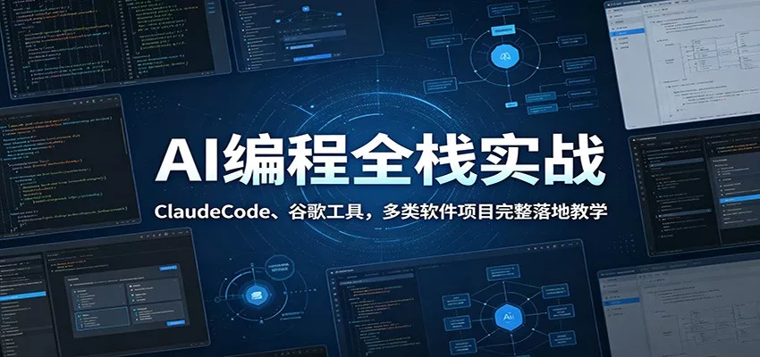 AI编程全栈实战：ClaudeCode、谷歌工具，多类软件项目完整落地教学-心思维创富网_网上创业教程_网络创业项目