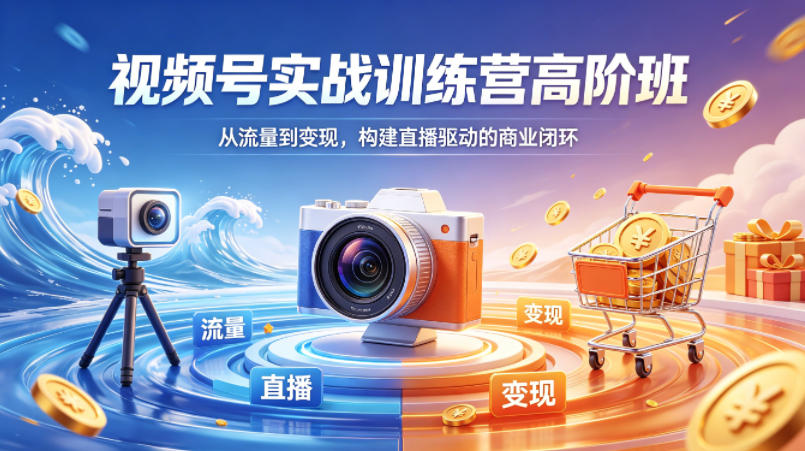 视频号实战训练营高阶班，从流量到变现，构建直播驱动的商业闭环(26年4月)-心思维创富网_网上创业教程_网络创业项目