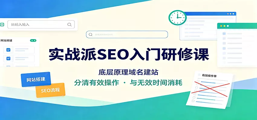 实战派SEO入门研修课：底层原理域名建站，分清有效操作与无效时间消耗-心思维创富网_网上创业教程_网络创业项目