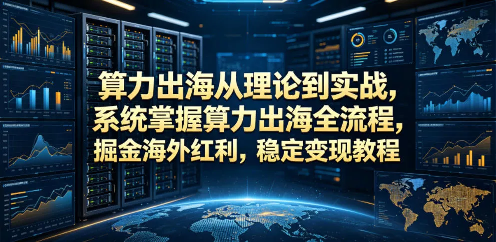 算力出海从理论到实战，系统掌握算力出海全流程，掘金海外红利，稳定变现教程-心思维创富网_网上创业教程_网络创业项目