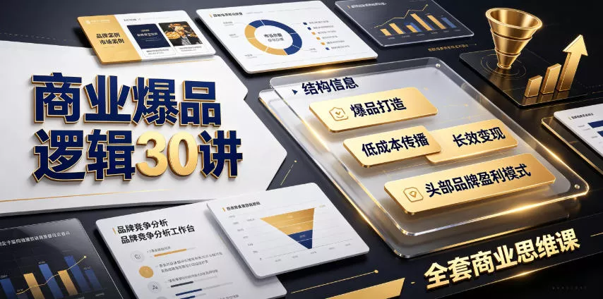 商业爆品逻辑30讲｜拆解各行各业头部品牌盈利模式，吃透爆品打造、低成本传播、长效变现全套商业思维课-心思维创富网_网上创业教程_网络创业项目