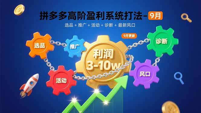 （15916期）拼多多高阶盈利系统打法-9月：选品+推广+活动+诊断+最新风口，月利润3-10w-心思维创富网_网上创业教程_网络创业项目