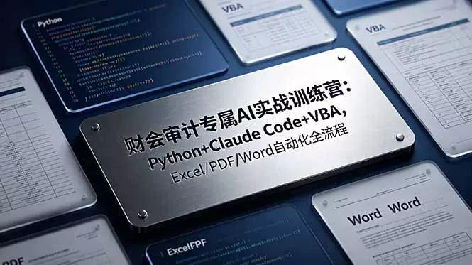财会审计专属 AI实战训练营：Python+Claude Code+VBA，Excel/PDF/Word自动化全流程-心思维创富网_网上创业教程_网络创业项目