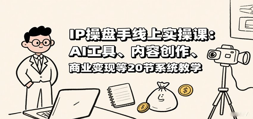 IP操盘手线上实操课：AI工具、内容创作、商业变现等20节系统教学-心思维创富网_网上创业教程_网络创业项目