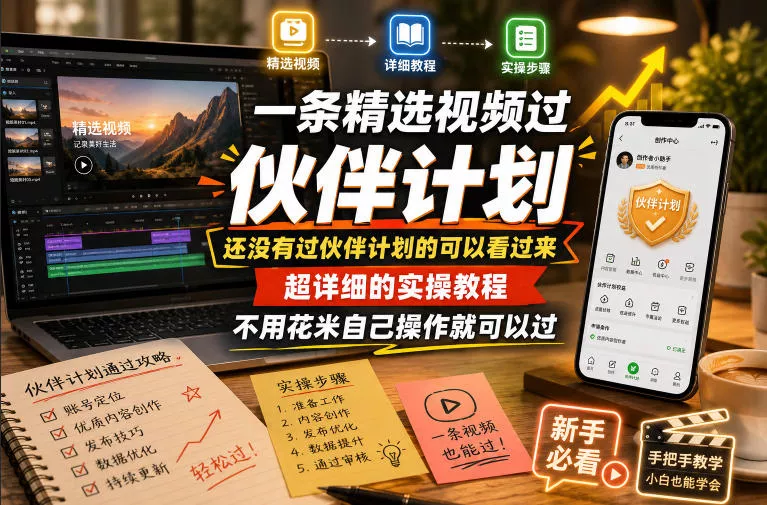 一条精选视频过伙伴计划，还没有过伙伴计划的可以看过来，超详细的实操教程，不用花米自己操作就可以过-心思维创富网_网上创业教程_网络创业项目