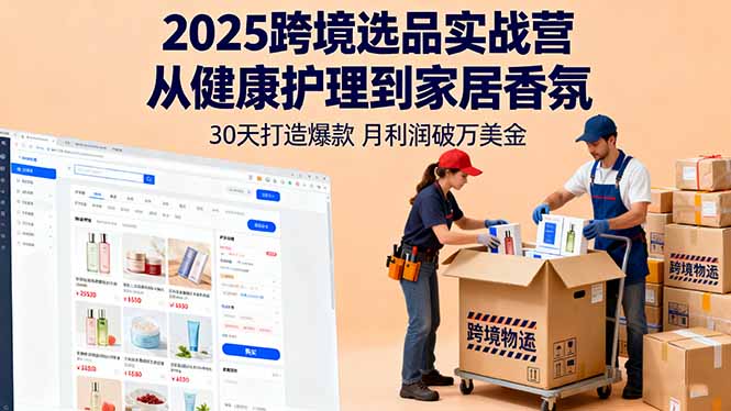 2025跨境选品实战营：从健康护理到家居香氛，30天打造爆款,月利润破万美金-心思维创富网_网上创业教程_网络创业项目