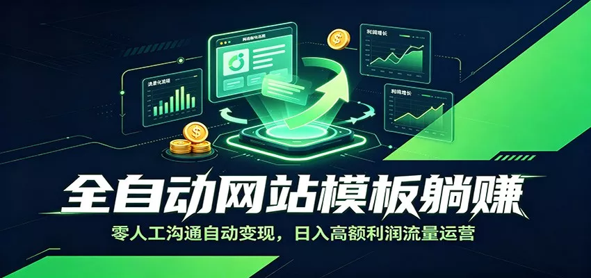 全自动网站模板躺赚：零人工沟通自动变现，日入高额利润流量运营-心思维创富网_网上创业教程_网络创业项目