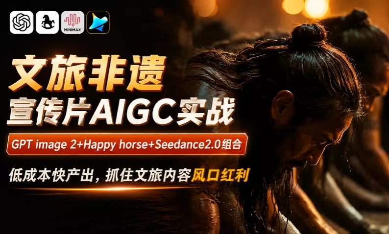 文旅非遗宣传片AIGC实战，GPT image 2+Happy horse+Seedance2.0组合，低成本快产出，抓住文旅内容风口红利-心思维创富网_网上创业教程_网络创业项目