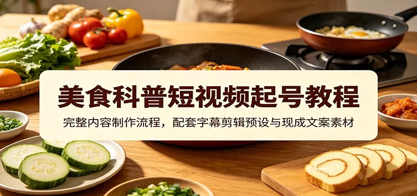 美食科普短视频起号教程：完整内容制作流程，配套字幕剪辑预设与现成文案素材-心思维创富网_网上创业教程_网络创业项目