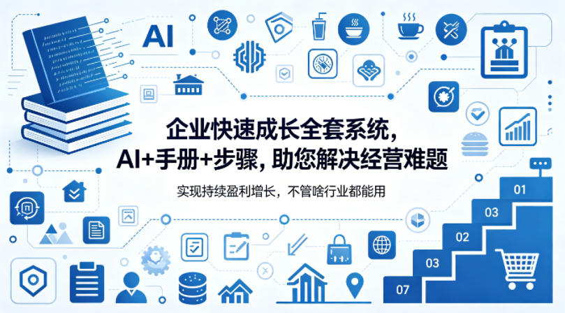 企业快速成长全套系统，AI+手册+步骤，助您解决经营难题，实现持续盈利增长，不管啥行业都能用-心思维创富网_网上创业教程_网络创业项目