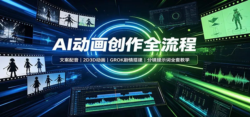 AI动画创作全流程：文案配音，2D3D动画，GROK剧情搭建，分镜提示词全套教学-心思维创富网_网上创业教程_网络创业项目
