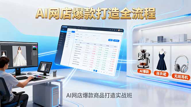 AI网店爆款商品打造实战班：AI技术实现商品图智能处理，快速搭建AI网店-心思维创富网_网上创业教程_网络创业项目