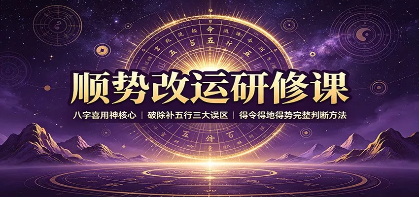 顺势改运研修课：八字喜用神核心，破除补五行三大误区，得令得地得势完整判断方法-心思维创富网_网上创业教程_网络创业项目