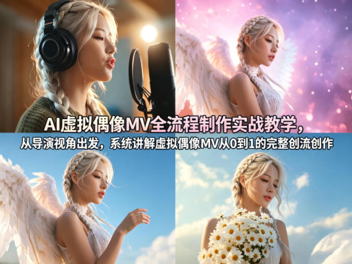 AI虚拟偶像MV全流程制作实战教学，从导演视角出发，系统讲解虚拟偶像MV从0到1的完整创作流程-心思维创富网_网上创业教程_网络创业项目
