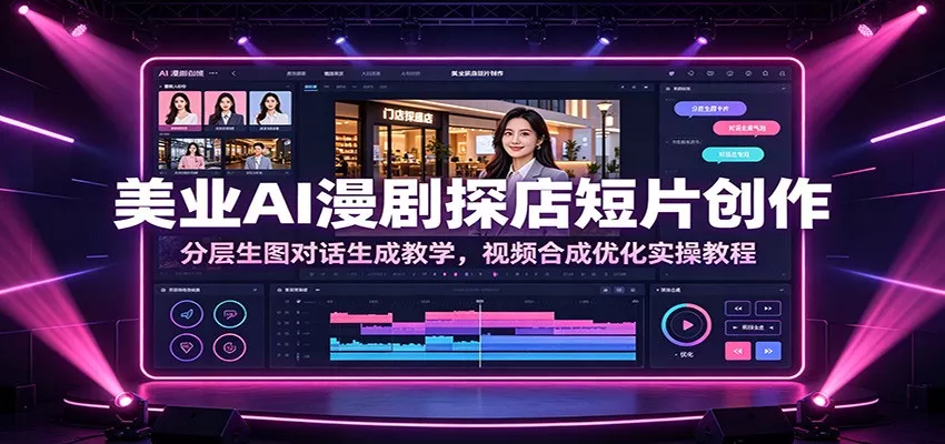 美业AI漫剧探店短片创作：分层生图对话生成教学，视频合成优化实操教程-心思维创富网_网上创业教程_网络创业项目