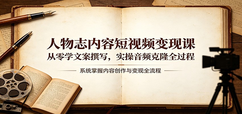 人物志内容短视频变现课：从零学文案撰写，实操音频克隆全过程-心思维创富网_网上创业教程_网络创业项目