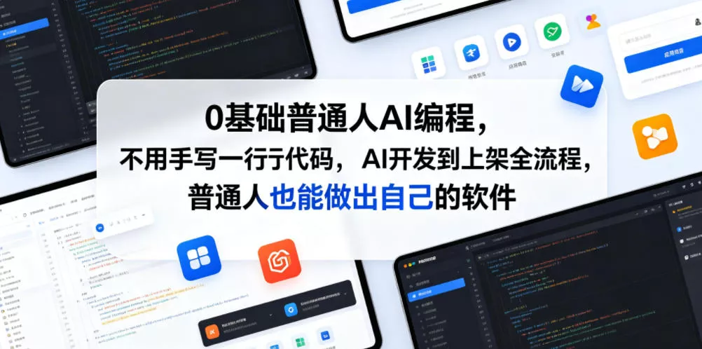 0基础普通人AI编程，不用手写一行代码，AI开发到上架全流程，普通人也能做出自己的软件-心思维创富网_网上创业教程_网络创业项目