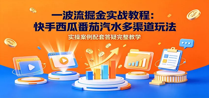 一波流掘金实战教程：快手西瓜番茄汽水多渠道玩法，实操案例配套答疑完整教学-心思维创富网_网上创业教程_网络创业项目