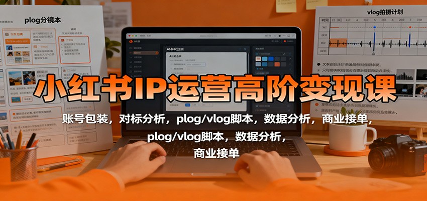 小红书IP运营高阶变现课：账号包装，对标分析，plog/vlog脚本，数据分析，商业接单-心思维创富网_网上创业教程_网络创业项目