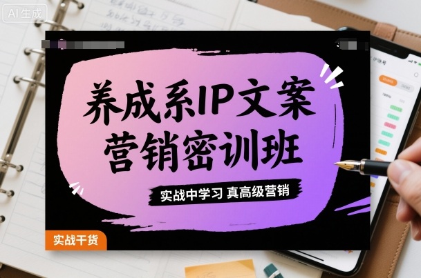 养成系IP文案营销密训班，实战中学习真高级营销-心思维创富网_网上创业教程_网络创业项目