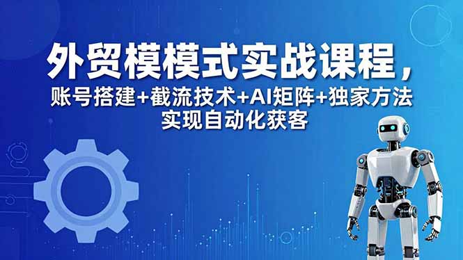 外贸新模式实战课程-更新5月，账号搭建+截流技术+AI矩阵+独家方法实现自动化获客-心思维创富网_网上创业教程_网络创业项目