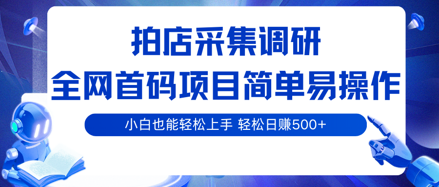 拍店采集调研，全网首码项目，简单易操作， 小白也能轻松上手，轻松日赚500+-心思维创富网_网上创业教程_网络创业项目