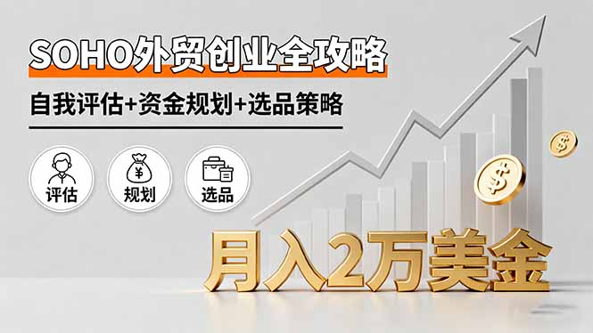 SOHO外贸创业全攻略，自我评估+资金规划+选品策略，月入2万美金-心思维创富网_网上创业教程_网络创业项目