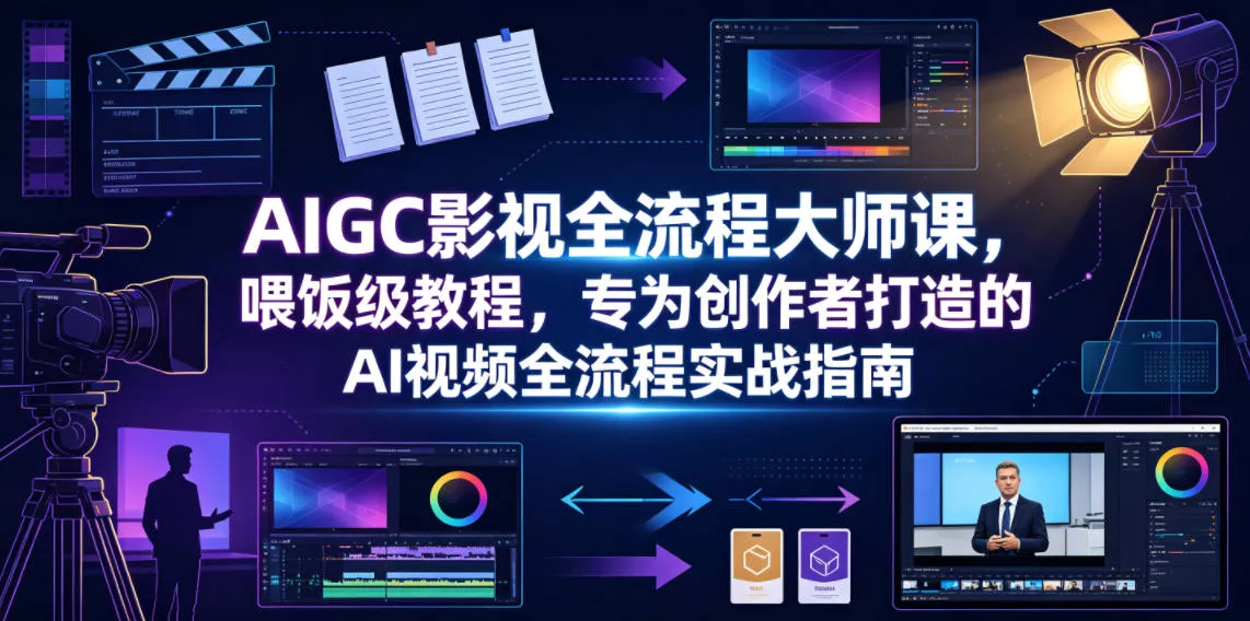 AIGC影视全流程大师课，喂饭级教程，专为创作者打造的AI视频全流程实战指南-心思维创富网_网上创业教程_网络创业项目