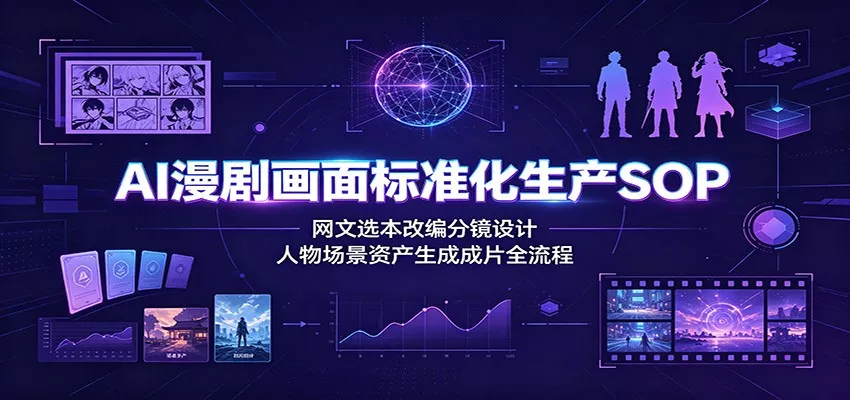AI漫剧画面标准化生产SOP：网文选本改编分镜设计，人物场景资产生成成片全流程-心思维创富网_网上创业教程_网络创业项目
