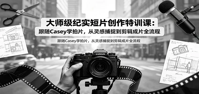 大师级纪实短片创作特训课：跟随Casey学拍片，从灵感捕捉到剪辑成片全流程-心思维创富网_网上创业教程_网络创业项目