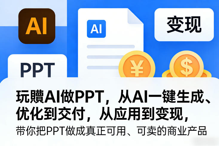 玩賺AI做PPT，从AI一键生成、优化到交付，从应用到变现，带你把PPT做成真正可用、可卖的商业产品(更新0421)-心思维创富网_网上创业教程_网络创业项目