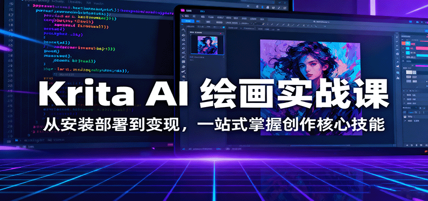 Krita AI 绘画实战课：从安装部署到变现，一站式掌握创作核心技能-心思维创富网_网上创业教程_网络创业项目