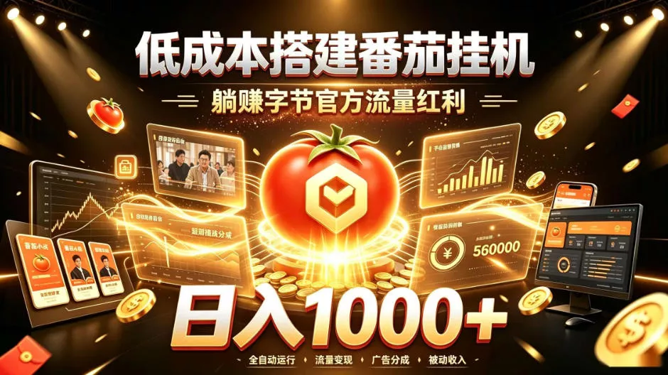 低成本搭建番茄挂G，躺賺字节官方流量红利，日入1k+，全程傻瓜式落地【揭秘】-心思维创富网_网上创业教程_网络创业项目