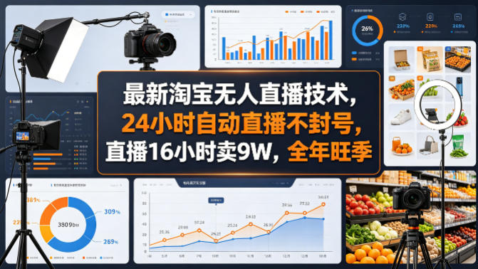最新淘宝无人直播技术，24小时自动直播不封号，直播16小时卖9W，全年旺季【揭秘】-心思维创富网_网上创业教程_网络创业项目