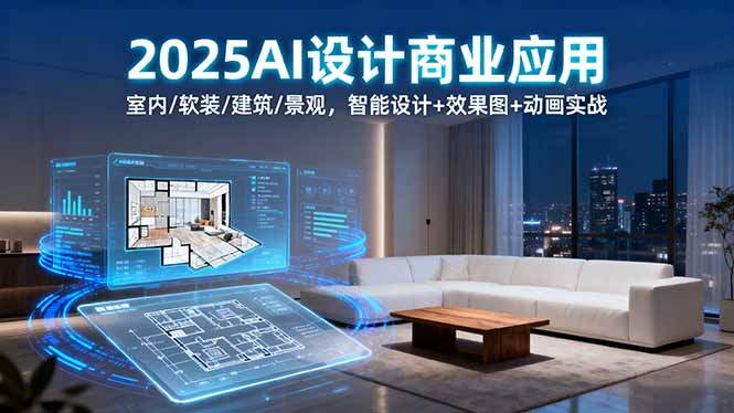 2025AI设计商业应用：室内/软装/建筑/景观，智能设计+效果图+动画实战-心思维创富网_网上创业教程_网络创业项目