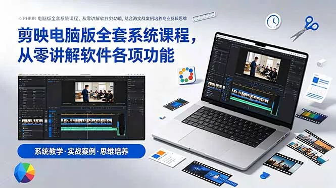 剪映电脑版全套系统课程，从零讲解软件各项功能，结合海量实战案例培养专业剪辑思维-心思维创富网_网上创业教程_网络创业项目