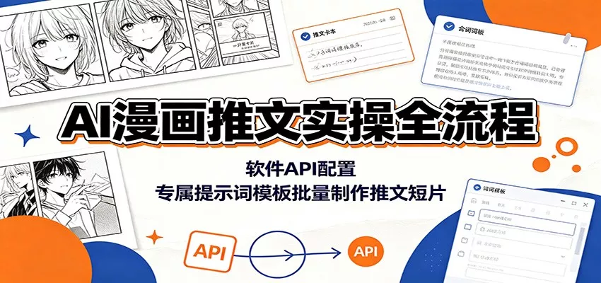 AI漫画推文实操全流程：软件API配置，专属提示词模板批量制作推文短片-心思维创富网_网上创业教程_网络创业项目