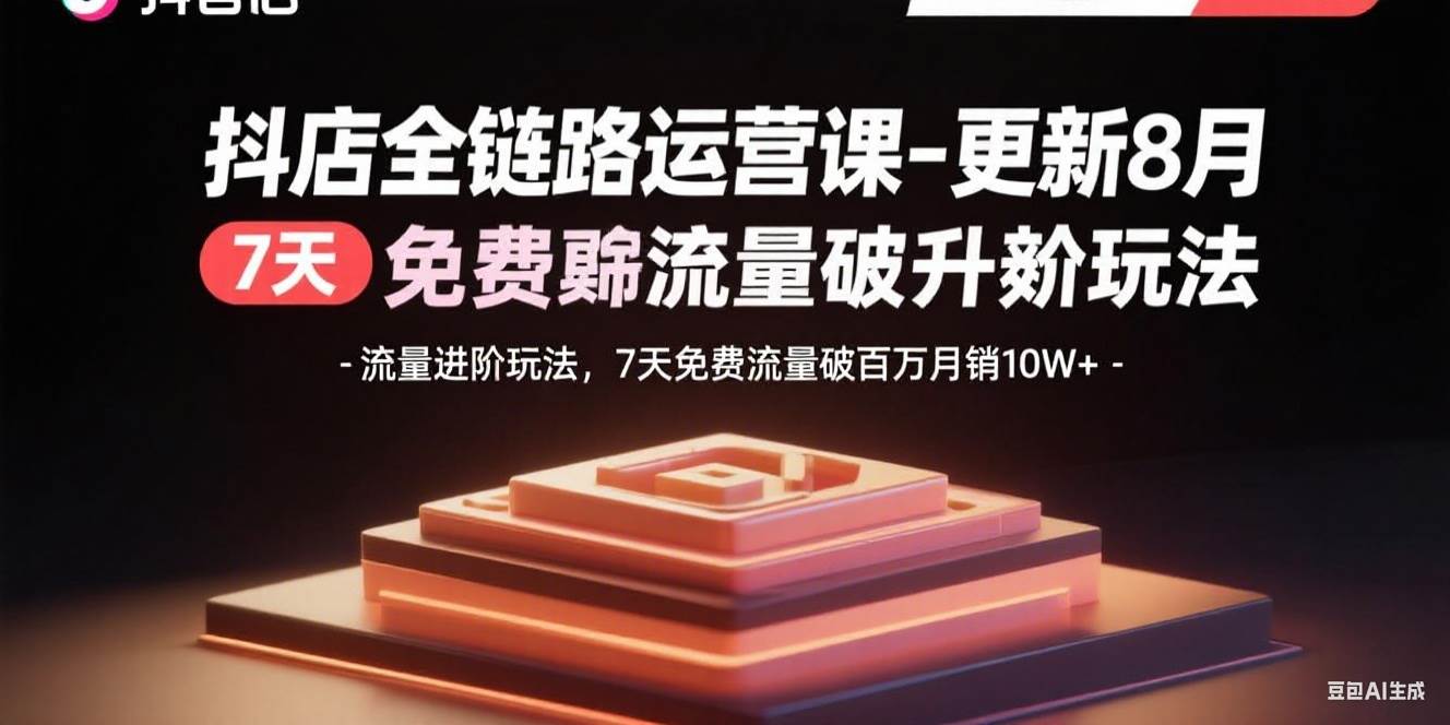 （15918期）抖店全链路运营课-更新8月：流量进阶玩法，7天免费流量破百万月销10W+-心思维创富网_网上创业教程_网络创业项目