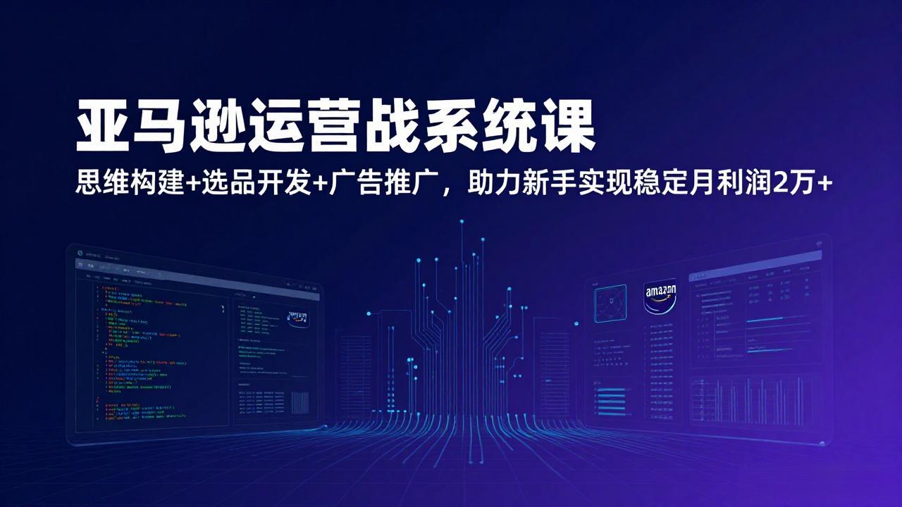 亚马逊运营实战系统课，思维构建+选品开发+广告推广，助力新手实现稳定月利润2万+(更新-心思维创富网_网上创业教程_网络创业项目