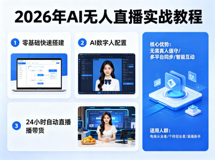 2026年AI无人直播实战教程，零基础也能快速搭建AI数字人无人直播间，实现24小时自动直播带货-心思维创富网_网上创业教程_网络创业项目