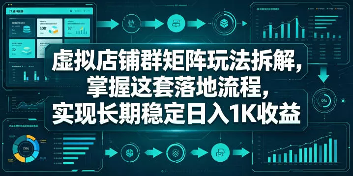 虚拟店铺群矩阵玩法拆解，掌握这套落地流程，实现长期稳定日入1K收益【揭秘】-心思维创富网_网上创业教程_网络创业项目