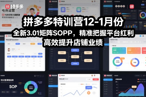 拼多多特训营12-1月份，全新3.01矩阵Sop，精准把握平台红利，高效提升店铺业绩-心思维创富网_网上创业教程_网络创业项目
