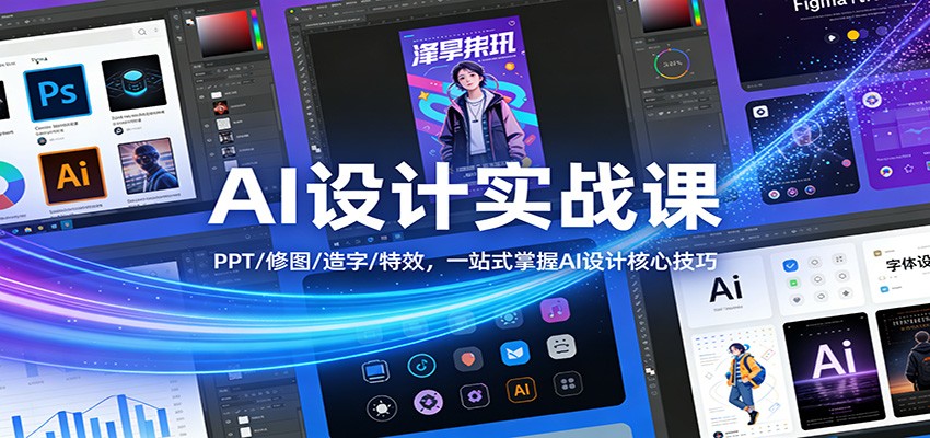 AI设计实战课：PPT/修图/造字/特效，一站式掌握AI设计核心技巧-心思维创富网_网上创业教程_网络创业项目